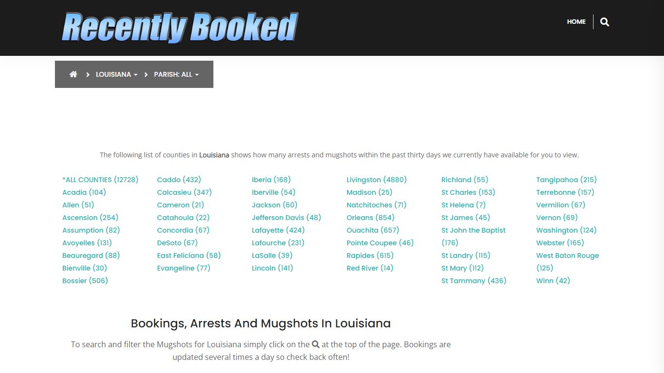 Bookings, Arrests and Mugshots in St John the Baptist Parish, Louisiana